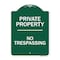 Signmission Designer Series No Trespassing, Green & White Heavy-Gauge Aluminum Sign, 24" H, GW-1824-9811 A-DES-GW-1824-9811 - alternate 1